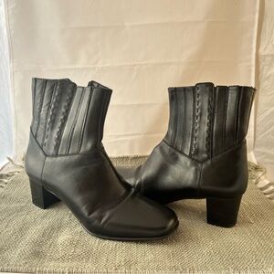 Clarks Black Leather Ankle Boots